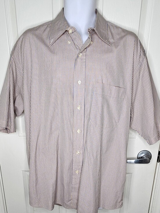 Burberry Other - Vintage Burberry Blue Gold Pink Plaid Short-Sleeve Button-Down Shirt Large